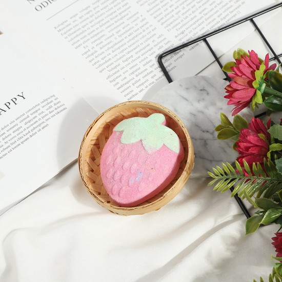 Strawberry Shaped Bath Salt Balls Moisturizing Control Oil Exfoliator Essential Oil Bath Bubble Explosion Bath Salt Ball Strawberry Shaped Bath Salt Balls Moisturizing Control Oil Exfoliator Essential Oil Bath Bubble Explosion Bath Salt Ball