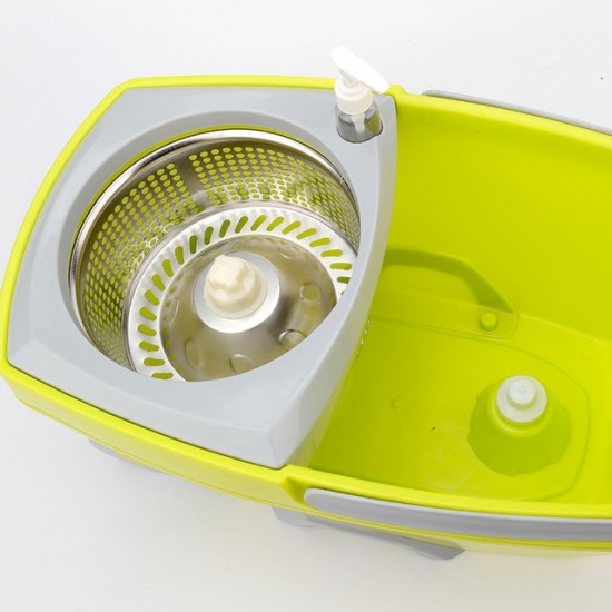 Rotating Double Drive Mop Household Hand Pressing Mop Bucket with Tow mop Head Green Rotating Double Drive Mop Household Hand Pressing Mop Bucket with Tow mop Head Green