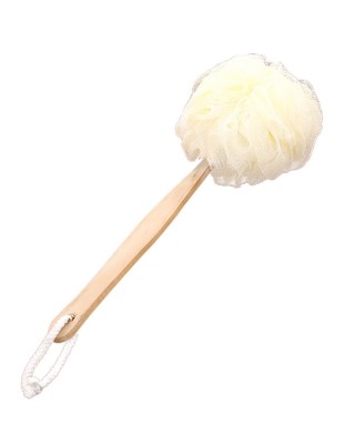 2 PCS Long Handle Hanging Soft Mesh Body Shower Brush  White