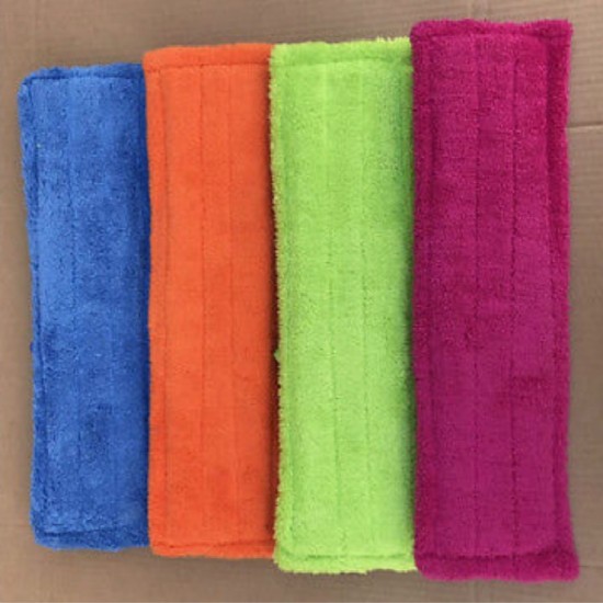 Coral Flannel Head Padded Flat Replacement Household Company Cleaning Mop Cloth Rag  Orange