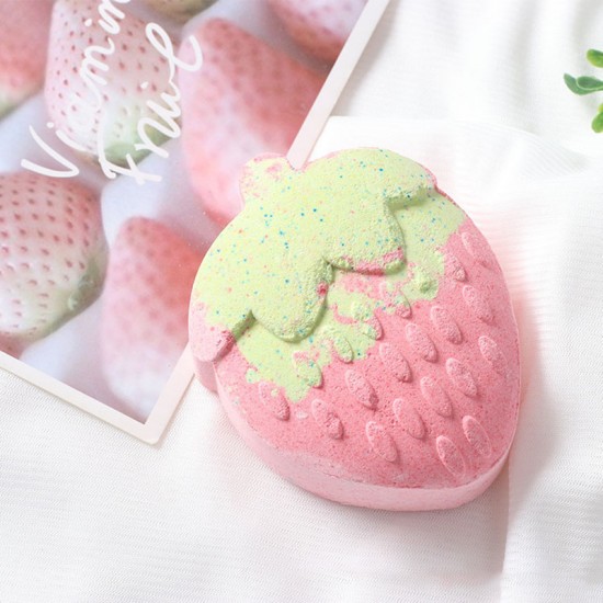 Strawberry Shaped Bath Salt Balls Moisturizing Control Oil Exfoliator Essential Oil Bath Bubble Explosion Bath Salt Ball Strawberry Shaped Bath Salt Balls Moisturizing Control Oil Exfoliator Essential Oil Bath Bubble Explosion Bath Salt Ball